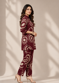 Maroon Abstract Printed Rayon Co-ord Set