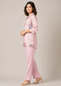 Pink Floral Printed Crepe Co-Ord Set with Inner