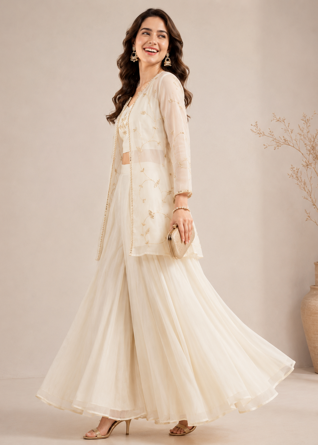 Chandni Elegance Jacket Sharara Ensemble