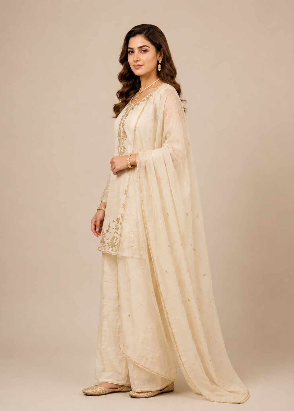 Elysian Ivory Embroidered Kurta Set