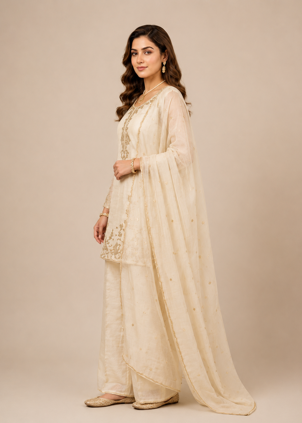 Elysian Ivory Embroidered Kurta Set