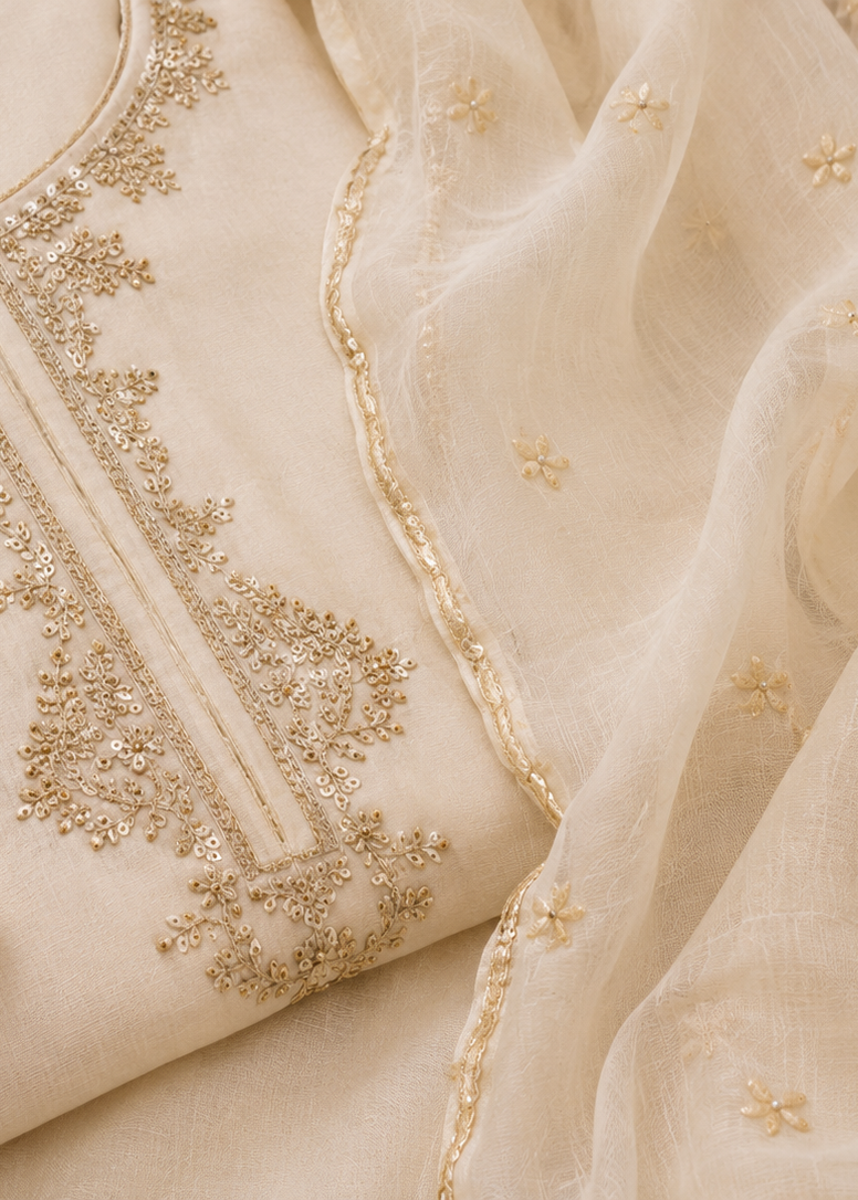 Elysian Ivory Embroidered Kurta Set