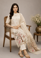 Peacock Bloom Jamdani Cotton Kurta Set
