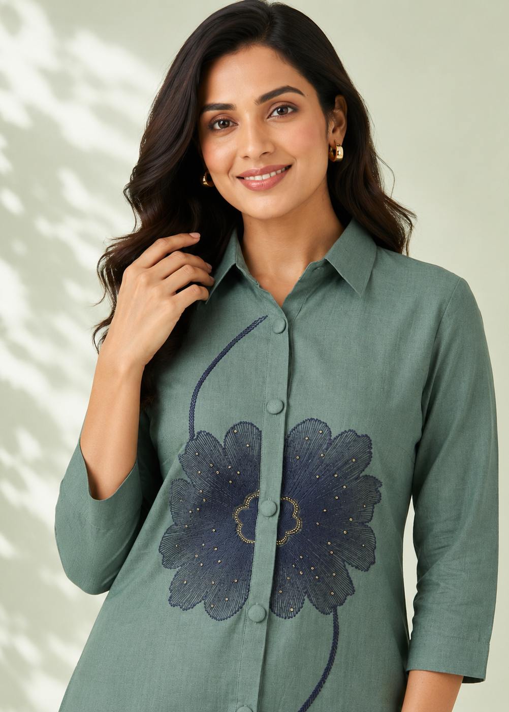 Sage Petal Vetican Tunic Pant Set
