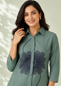 Sage Petal Vetican Tunic Pant Set
