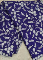 Midnight Bloom Silver Embroidered Crush Silk Saree