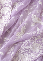 Lavender Blossom Chikankari Embroidered Georgette Saree