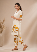 Sunflower Meadow Co-Ord Set in Ivory Bloom