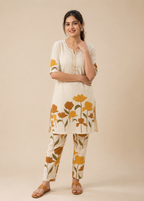 Sunflower Meadow Co-Ord Set in Ivory Bloom