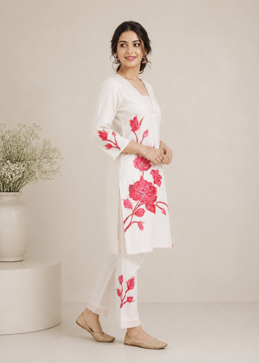 Pink Blossom Floral Printed Co-Ord Set