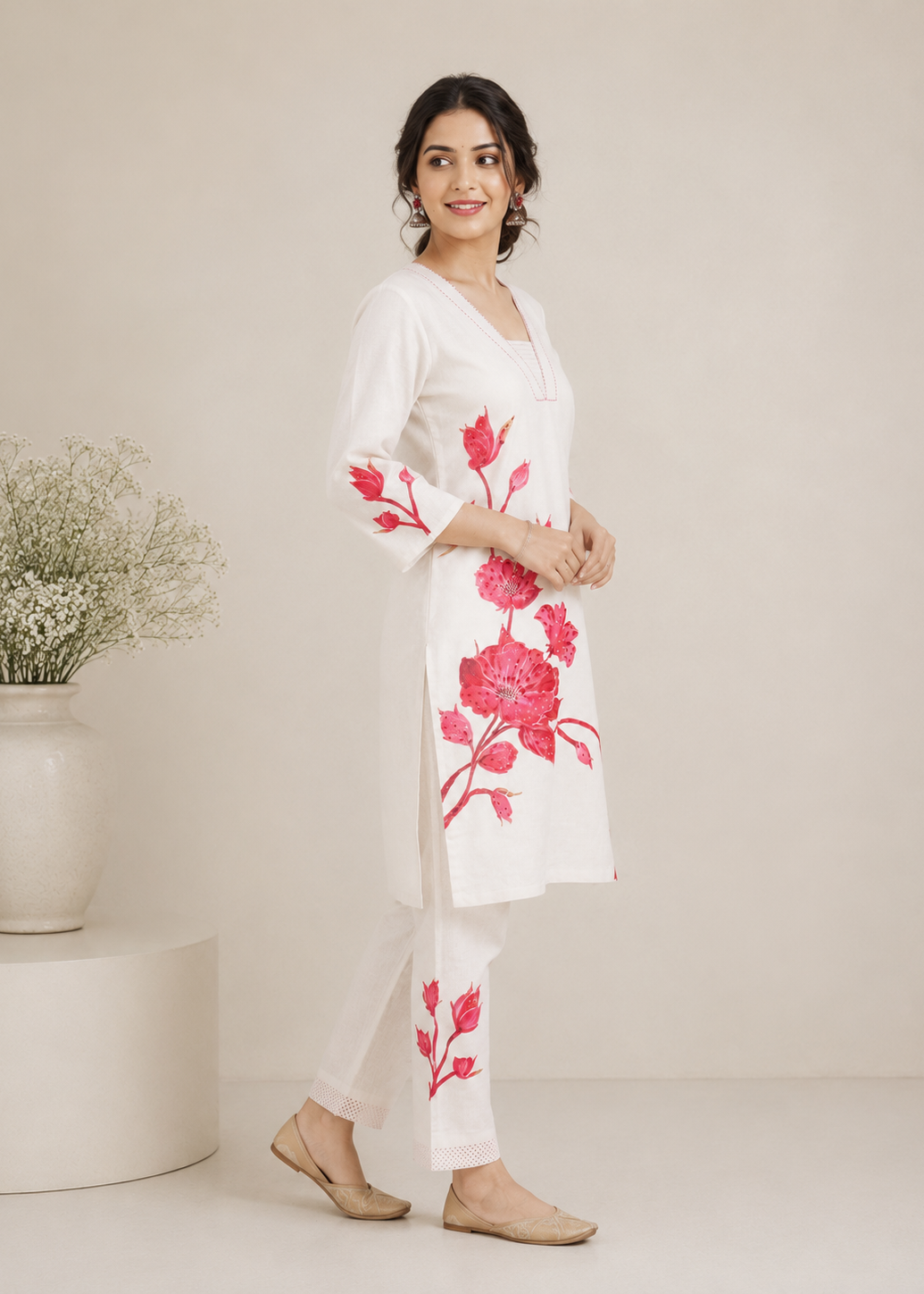 Pink Blossom Floral Printed Co-Ord Set