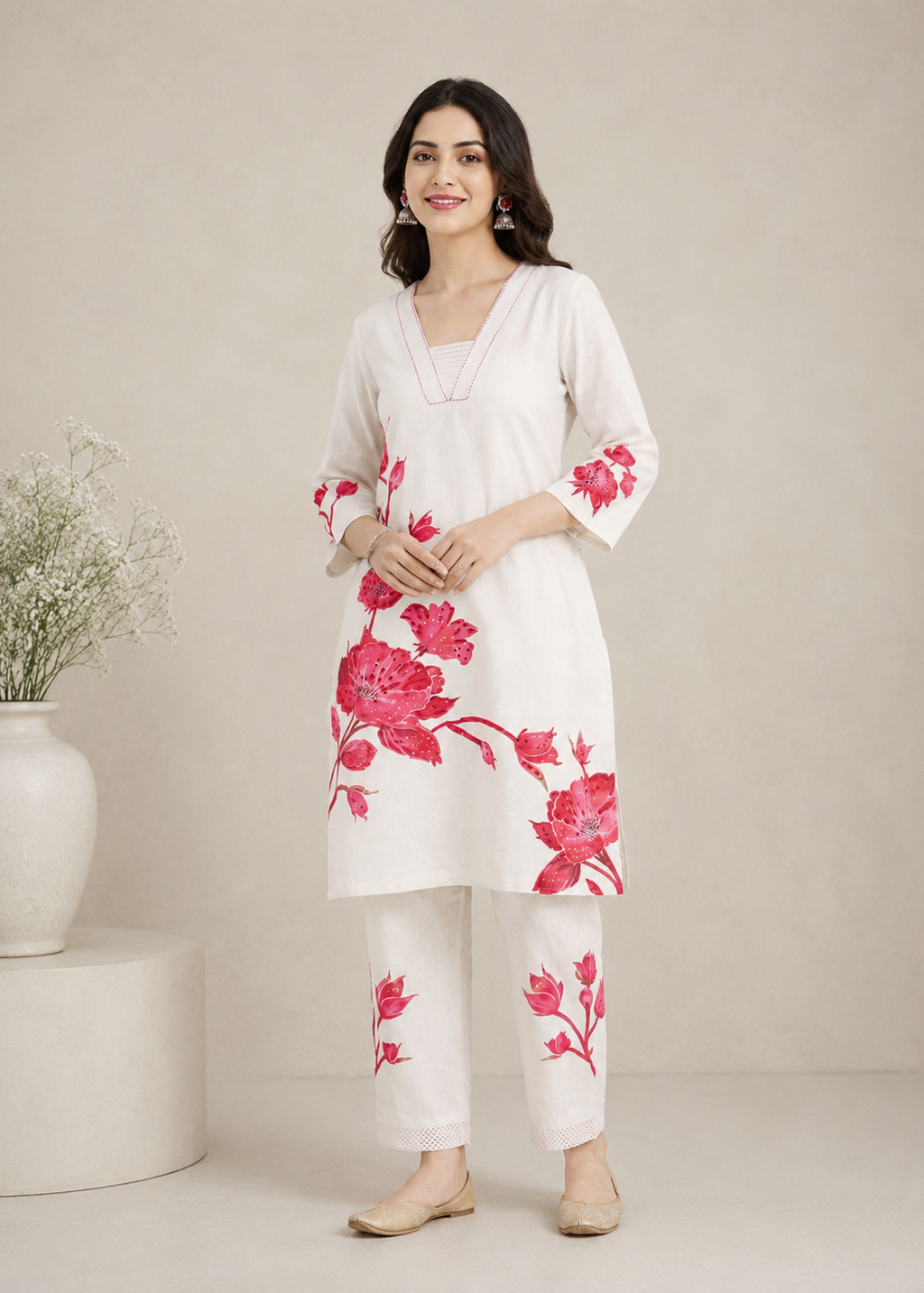Pink Blossom Floral Printed Co-Ord Set
