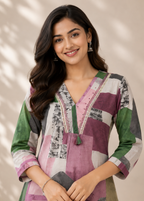 Abstract Print Contemporary Cotton Co-Ord Set