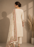 Ivory Gulnaar Floral Printed Kurta Set with Dupatta