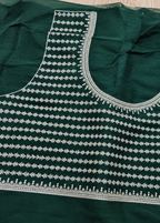 Emerald Grace Green Silver Zari Buti Georgette Saree