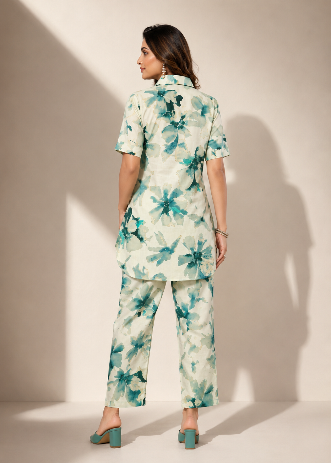 Ivory Bloom Printed Heavy Premium Rayon Co-Ord Set