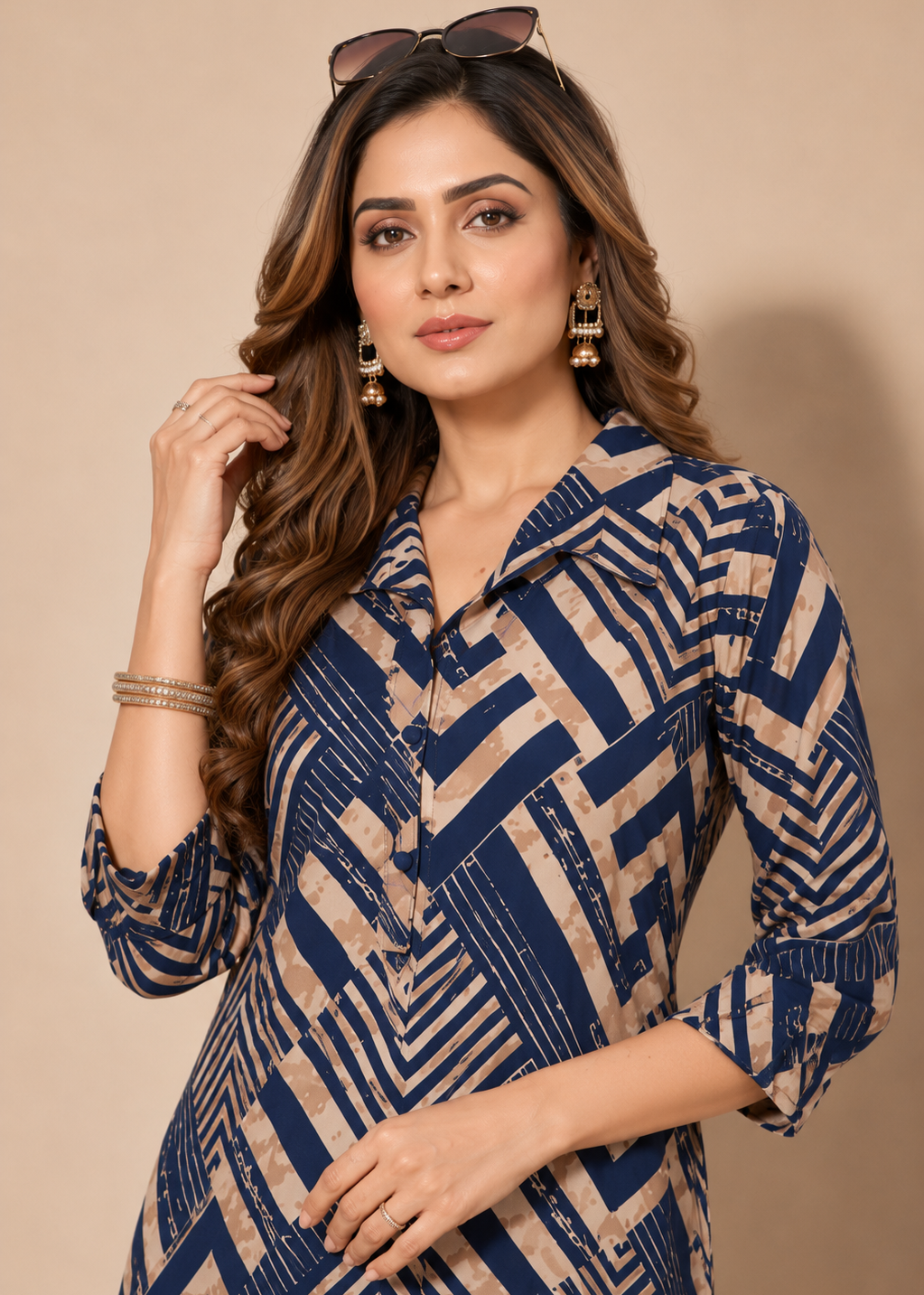 Midnight Maze Printed Rayon Co-Ord Set