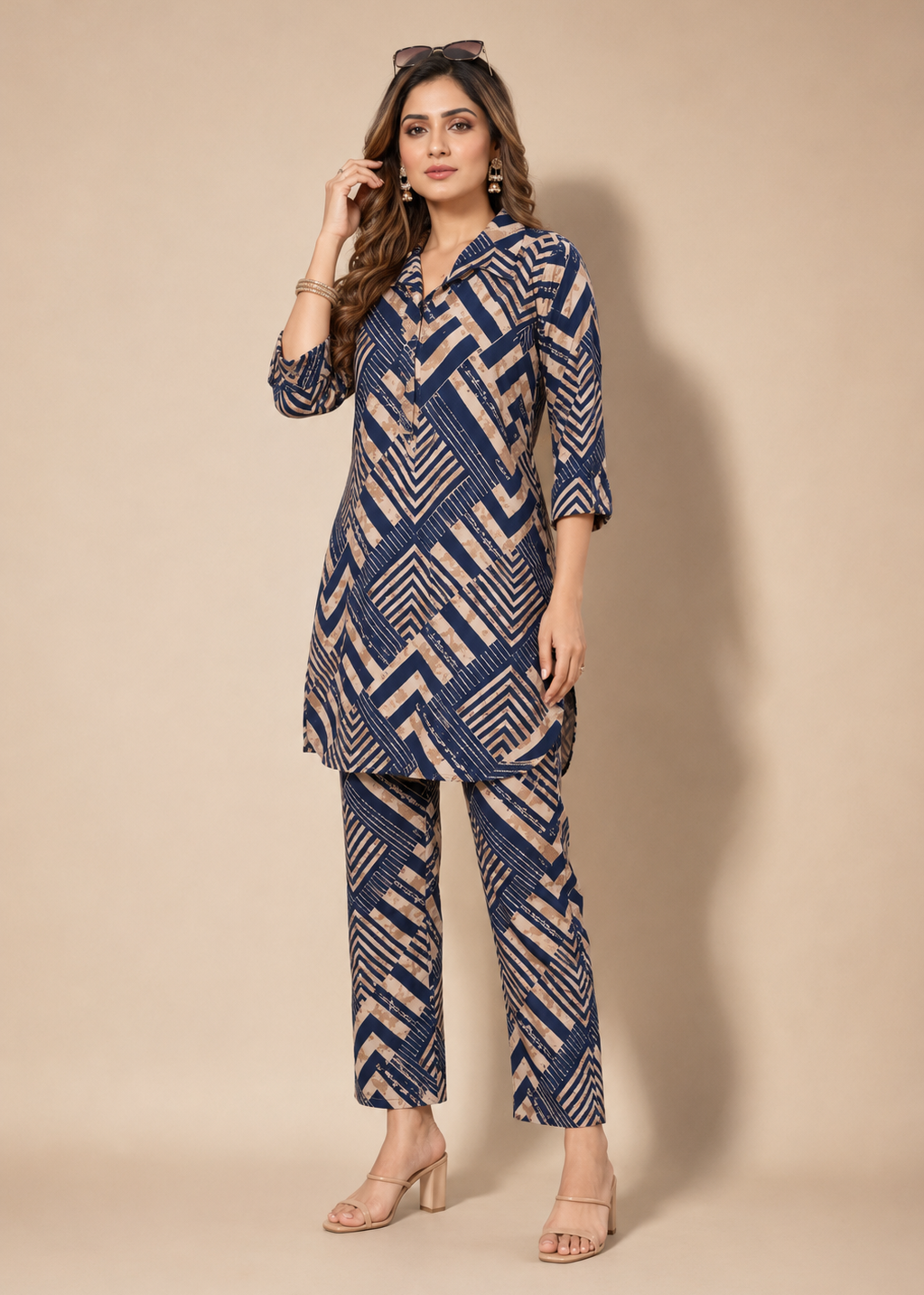 Midnight Maze Printed Rayon Co-Ord Set