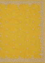 Yellow Fande Organza Saree with All-Over Handwork Butta & Embroidered Border