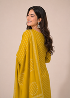 Mustard Yellow Mirror Work Kurta Set with Dupatta