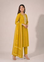 Mustard Yellow Mirror Work Kurta Set with Dupatta