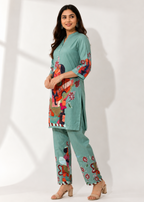 Sage Green Casual Cotton Co-Ord Set