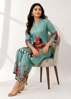 Sage Green Casual Cotton Co-Ord Set