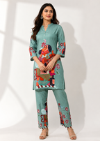Sage Green Casual Cotton Co-Ord Set