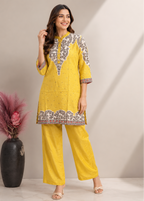 Sunshine Yellow Printed Cotton Co-Ord Set