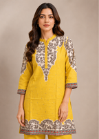 Sunshine Yellow Printed Cotton Co-Ord Set