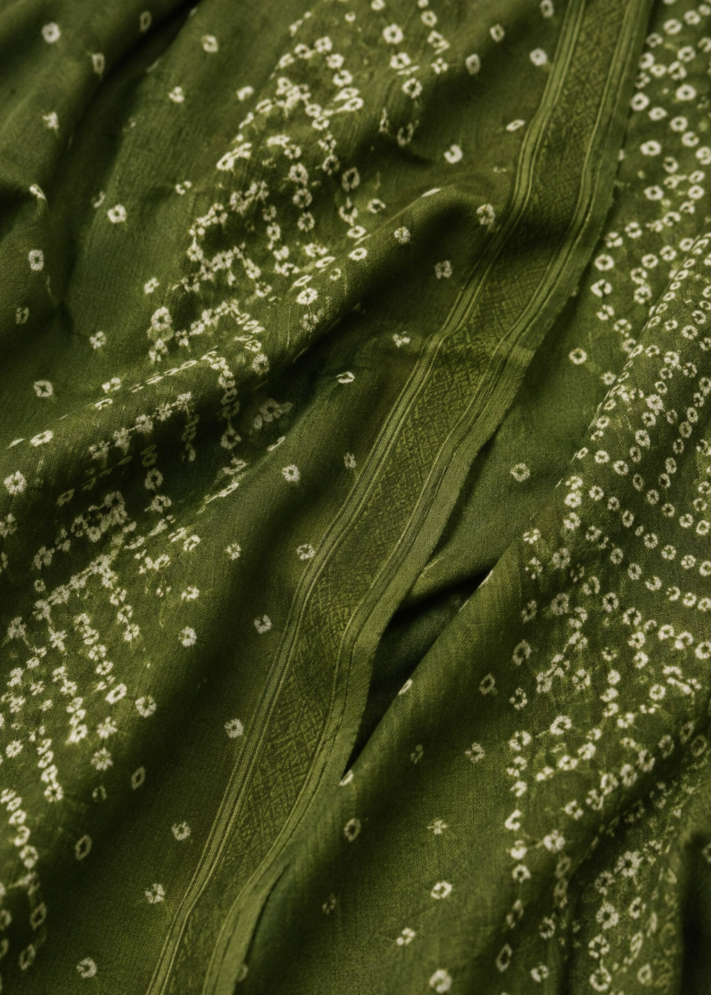 Olive Green Dabu Print Kurta Set With Dupatta