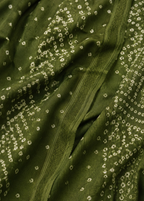 Olive Green Dabu Print Kurta Set With Dupatta