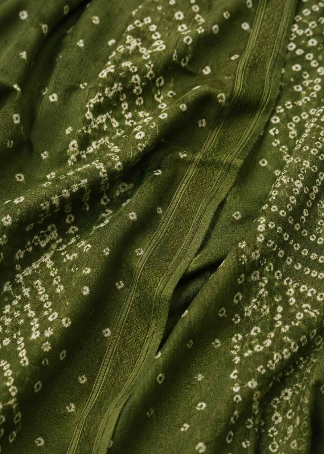 Olive Green Dabu Print Kurta Set With Dupatta