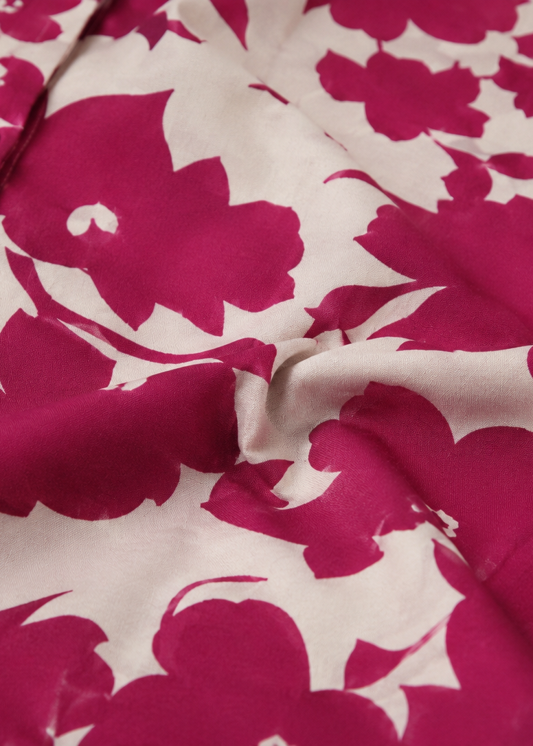 Close-up of a pink floral patterned fabric