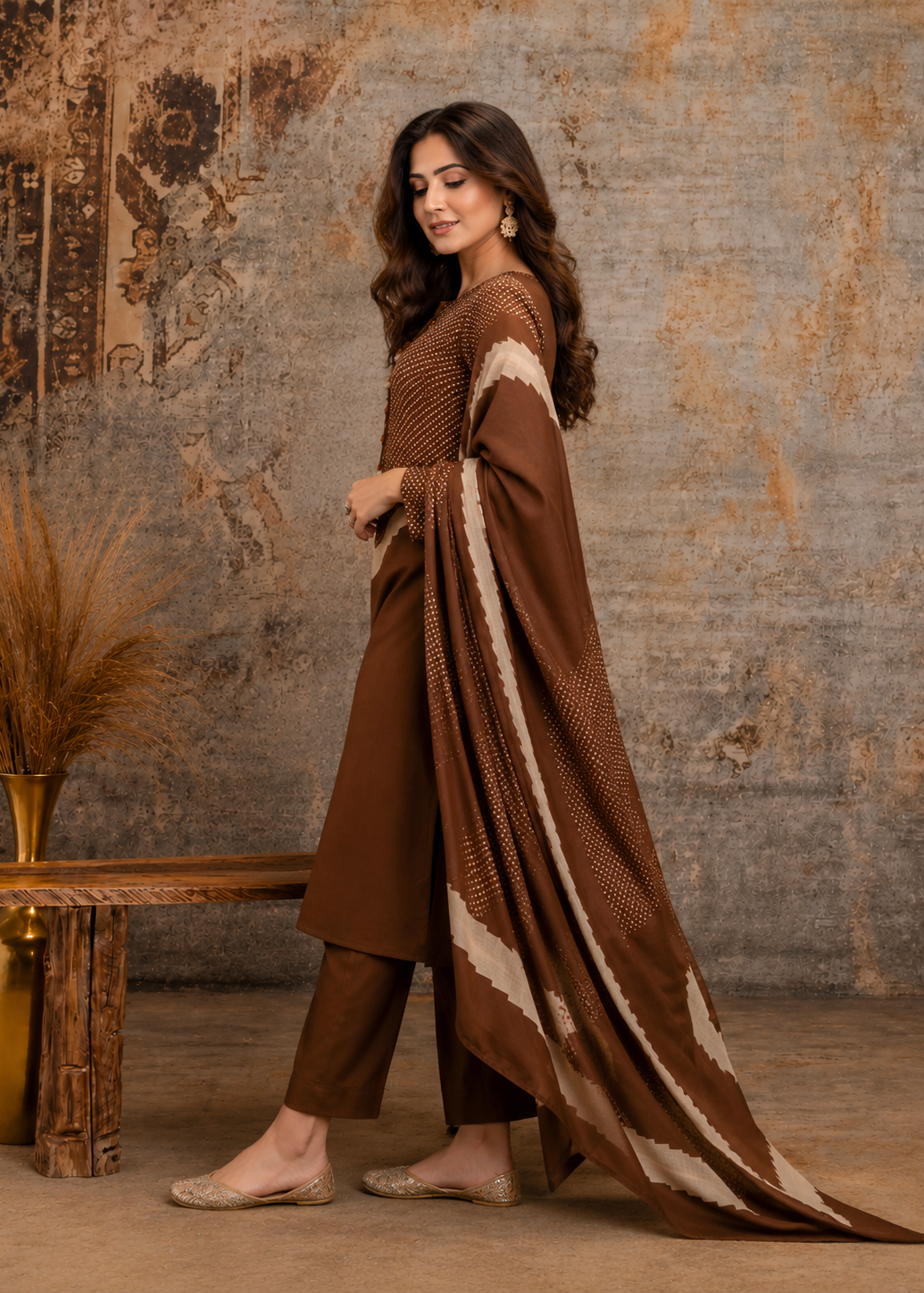 Saanjh Chocolate Brown Kurta Set