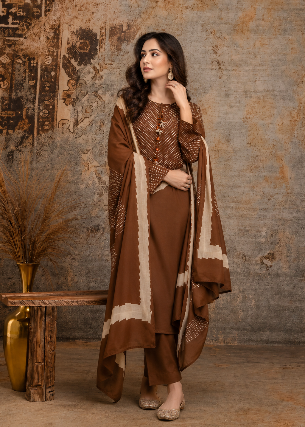 Saanjh Chocolate Brown Kurta Set