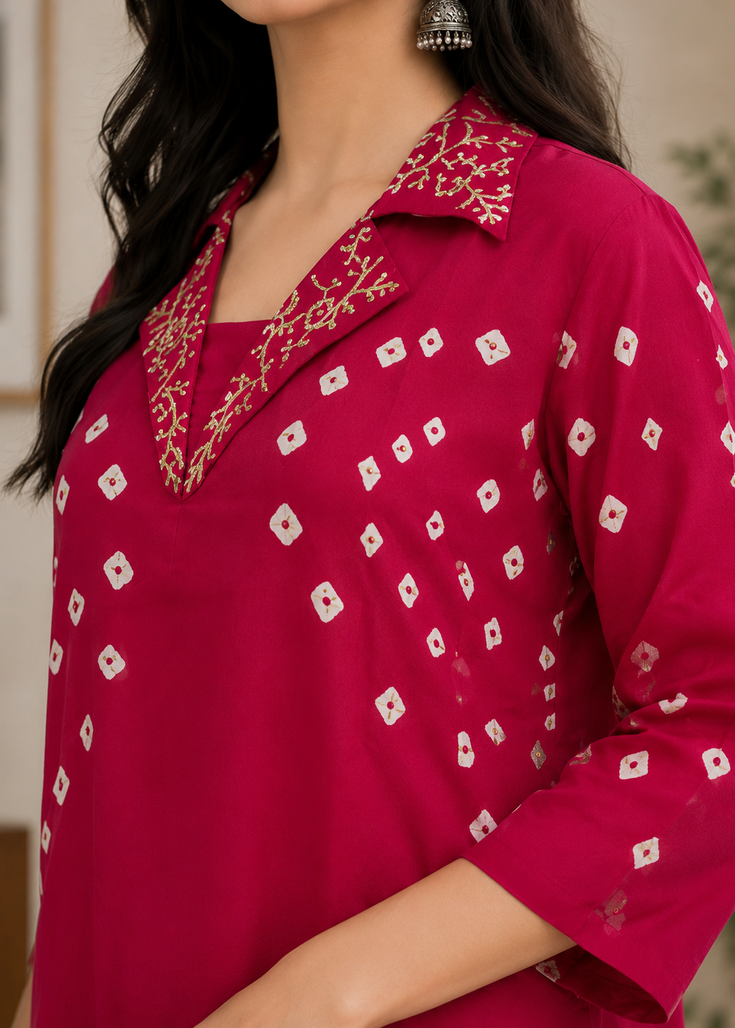 Gulnaar Grace Embroidered Co-Ord Kurti Set