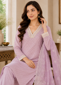 Elegant Blush Pink Polka Dot Kurta Set with Lace Dupatta