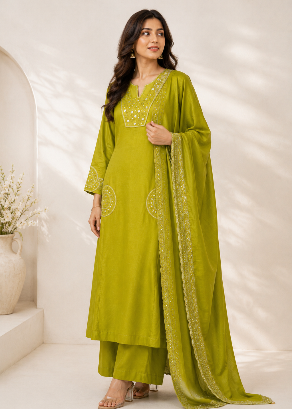 Meherbaan Festive Green Suit Set